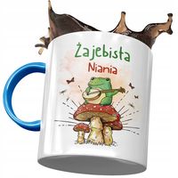 Kubek Błękitny Dla Niani Żajebista Niania Prezent Z Nadrukiem Ze Zdjęciem