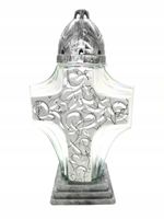 ZNICZ ARTYSTYCZNY KAPLICZKA SREBRNY KRZYŻ BŁYSZCZĄCY WYSOKI ZNICZE