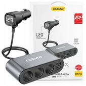 dudao ładowarka samochodowa 2x usb / 3x rozdzielacz gniazda