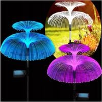 4x LAMPA SOLARNA OGRODOWA LED MEDUZA RGB WBIJANA CZUJNIK ZMIERZCH DO OGRODU