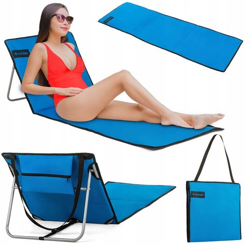MATA PLAŻOWA Z OPARCIEM REGULOWANY LEŻAK PLAŻOWY SKŁADANY OUTTEC na Arena.pl