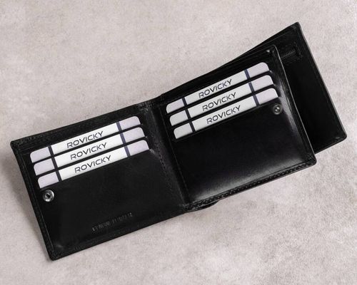 klasyczny, elegancki portfel męski ze skóry naturalnej - rovicky na Arena.pl