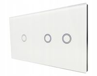 2 x WŁĄCZNIK ŚWIATŁA DOTYKOWY SZKLANY PANEL BIAŁY 1+2