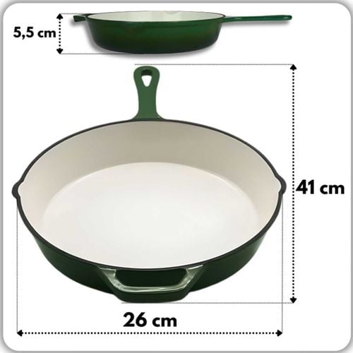 emaliowana patelnia żeliwna 26cm hage zielona na Arena.pl