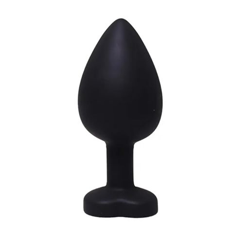 black large heart-shaped butt plug with white crystal na Arena.pl