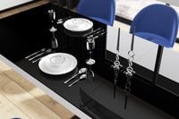 Stół BELLA 160(256)x89 czarny połysk/biały połysk rozkładany