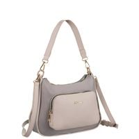 miejska, szara listonoszka damska z nylonu i skóry ekologicznej - peterson