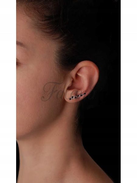 NAUSZNICE DŁUGIE CZARNY KRYSZTAŁ k2528 - 0,8g. zdjęcie 2