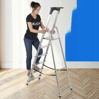 DRABINA ALUMINIOWA DOMOWA 6 STOPNIOWA SKŁADANA PÓŁKA 125kg PRODUKT POLSKI