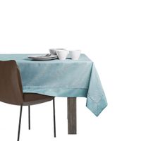 Obrus Plamoodporny GAIA Mankiet + Lamówka 140x260 błękitny AmeliaHome