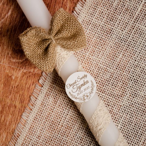 Świeca do Chrztu Świętego boho z personalizacją SC-11B zdjęcie 3