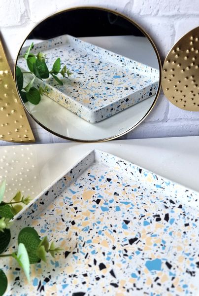 Taca na świece terrazzo blue zdjęcie 1