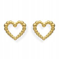 KOLCZYKI MAŁE SERCA SREBRO POZŁACANE