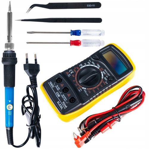 Lutownica Zestaw Narzędzi Do Lutowania 40 Elementów Multimetr Groty Cyna na Arena.pl