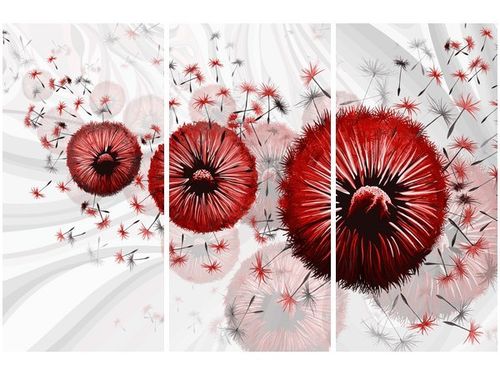 60 90CM OBRAZ 3 ELEM CZERWONE DMUCHAWCE 6 DRUK PŁÓTNO RAMA na Arena.pl