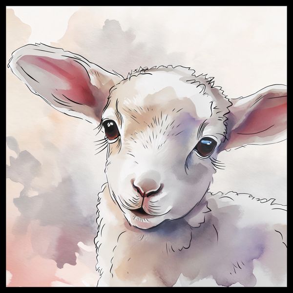 Plakat 70x70cm Mała Owieczka zdjęcie 2