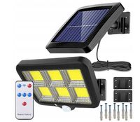 LAMPA SOLARNA Z CZUJNIKIEM RUCH ZMIERZCHU LED ZEWNĘTRZNA OGRODOWA + PILOT