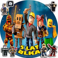 OPŁATEK NA TORT 20CM - ROBLOX GRY DEKORACJA + IMIĘ + GRATIS! 15CM 18CM