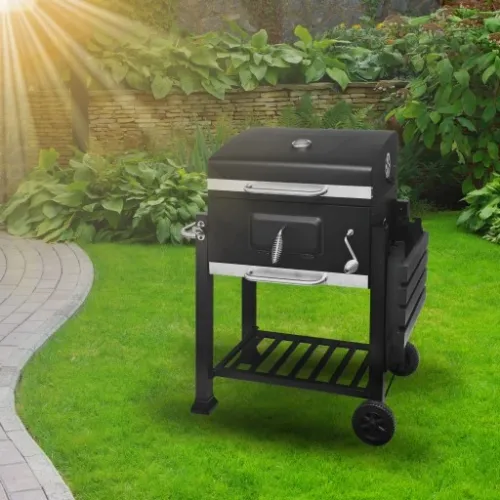 Grill Węglowy ogrodowy z żeliwnym rusztem 57 x 43 cm na Arena.pl