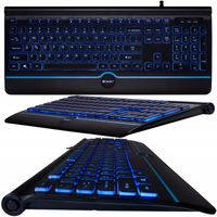 KLAWIATURA USB PRZEWODOWA PODŚWIETLANA LED CICHA BIUROWA PŁASKA GAMINGOWA