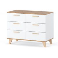 Komoda Skandynawska Z 3 Szufladami Olivier Pojemna Szafka 100cm Biały Mat
