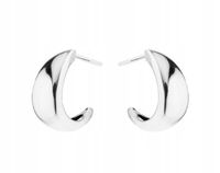 Srebrne kolczyki gładkie półokrągłe srebro 925 elegancka damska biżuteria