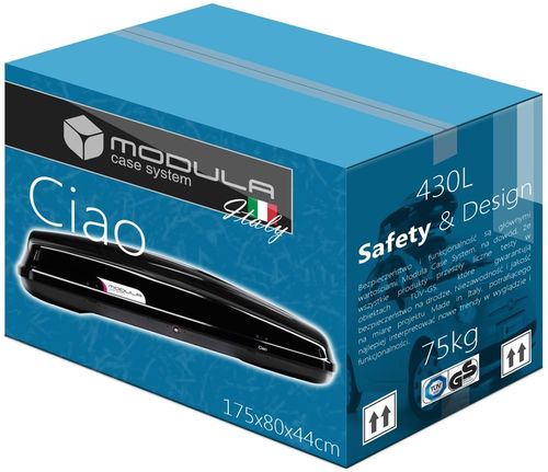 BOX DACHOWY BAGAŻNIK MODULA CIAO 430LCZARNY BOXY SOSNOWIEC na Arena.pl