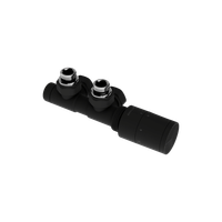 Caldo zestaw zintegrowany z głowicą termostatyczną, prawy, czarny mat