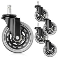 5x Kółka do Fotela Biurowego Ikea Kauczukowe Ciche Obrotowe Fotel Biurowy