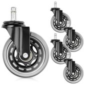 Kółka do fotela IKEA kauczukowe 7,5cm / 10 mm 5 szt.