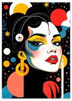 Plakat portret ilustracja koła okręgi 40x50 cm