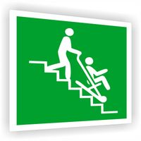 Tabliczka ewakuacyjna z nadrukiem 10x10 cm Krzesło ewakuacyjne