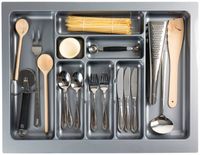 WKŁAD NA SZTUĆCE DO SZUFLADY 70cm SZARY METALIC