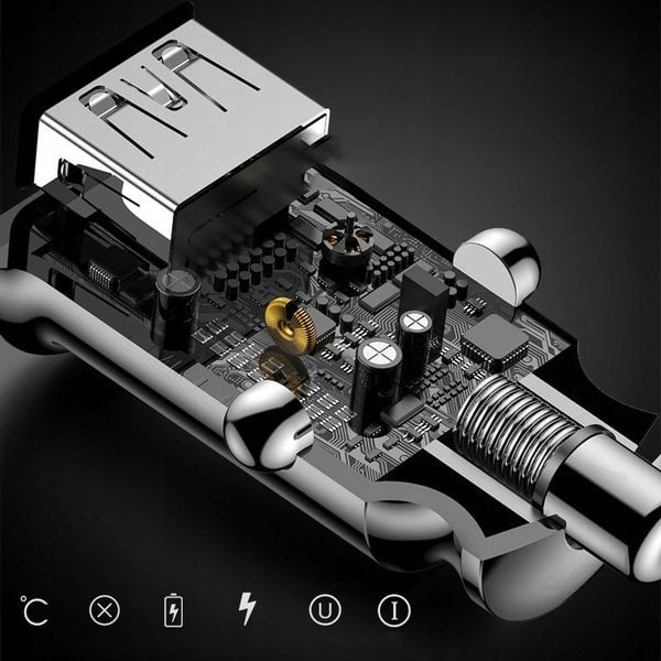 BASEUS MINI ŁADOWARKA SAMOCHODOWA 2x USB LED zdjęcie 3