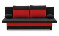 Rozkładana KANAPA SONY CZARNO CZERWONA Wersalka Funkcja Spania PIANKA