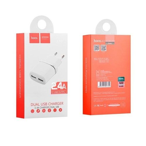ŁADOWARKA SIECIOWA 2xUSB HOCO 2.4A  BIAŁA na Arena.pl