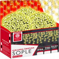 LAMPKI ZEWNĘTRZNE SOPLE LED 500 22,5M ŚWIATEŁKA ŚWIĄTECZNE CHOINKOWE +FLASH