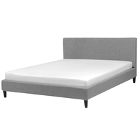 Łóżko tapicerowane 160 x 200 cm szare FITOU
