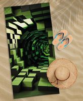 Ręcznik Plażowy Zielony Tunel 70X140 100% Bawełna