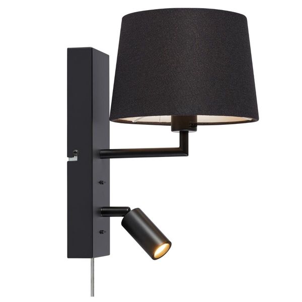 Kinkiet ścienny Como 108595 Markslojd abażur materiałowy spot czarny zdjęcie 1