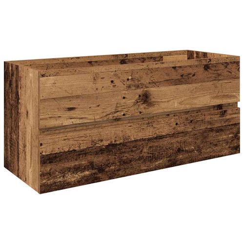 Szafka pod umywalkę z wbudowaną umywalką i baterią Stare drewno na Arena.pl