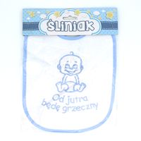śliniak od jutra będę grzeczny, chłopiec,dziecko