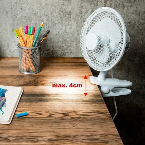 WENTYLATOR WIATRAK BIURKOWY KLIPS STOJAK REGULACJA 2 TRYBY 25W CICHY ZESTAW na Arena.pl