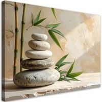 Obraz do salonu sypialni kuchni, Kamienie zen spa liście 100x70