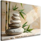 Obraz do salonu sypialni kuchni, Kamienie zen spa liście 100x70