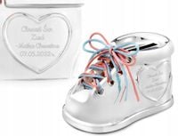 Skarbonka bucik prezent na chrzest dla dziewczynki pamiątka chrztu + grawer