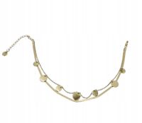 Podwójna bransoletka na nogę celebrytka Kółeczka żmijka kolor złoty