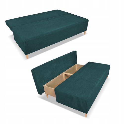 Kanapa sofa KIMO funkcja spania pojemnik Family Meble Anafi zielona sztruks na Arena.pl