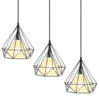 Industrialna lampa wisząca Diament 499 Domeno LED druciana potrójna czarna