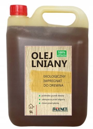 OLEJ LNIANY impregnat podkład DO ULI DREWNIANYCH Drewna 5L 100% EKOLOGICZNY na Arena.pl